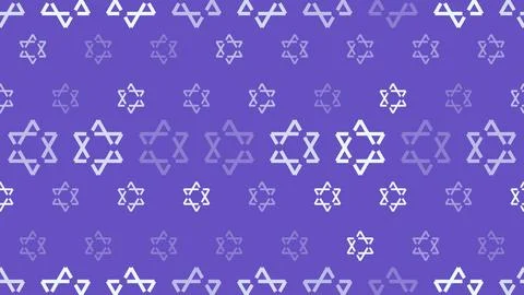 A repeating Star of David pattern in lavender, violet, and white creates a .. Stock Illustration