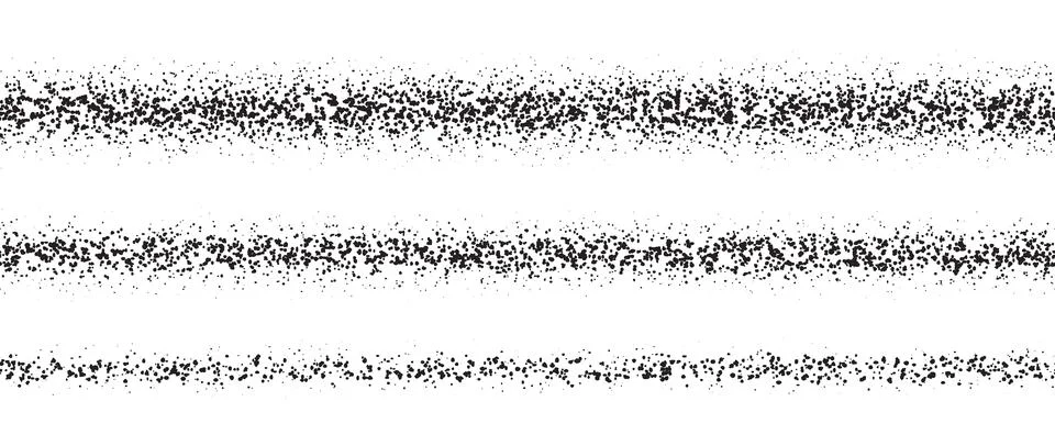 Repeating stippled stroke set. Grain dotted brush lines collection. Grunge Stock Illustration
