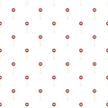 Repeating stop sign pattern indicating no entry Stock Illustration