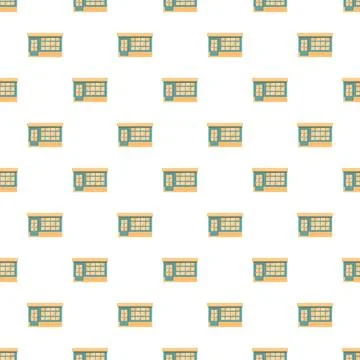 Repeating storefront pattern creating a business background Stock Illustration