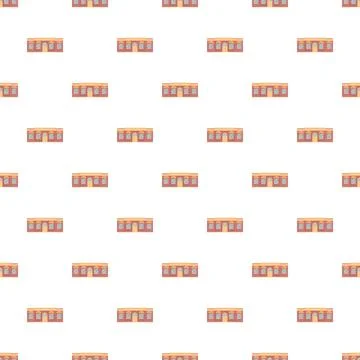 Repeating storefront pattern creating retail business background Illustrazione stock