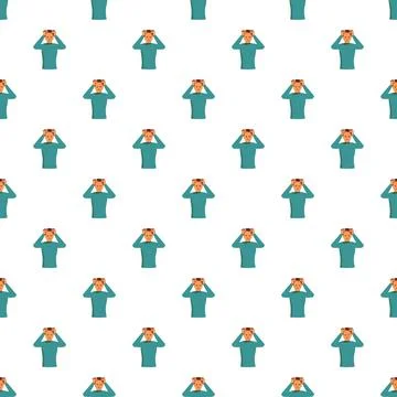 Repeating stressed man pattern showing headache and anxiety Stock Illustration
