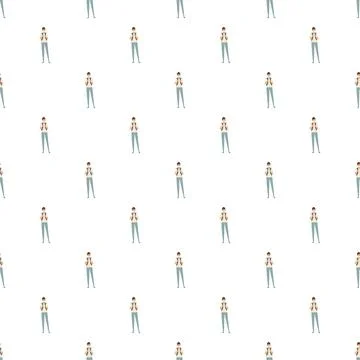 Repeating student pattern for education and learning background Stock Illustration