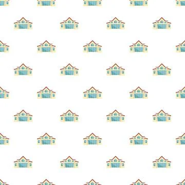 Repeating suburban house pattern creating property background Stock Illustration