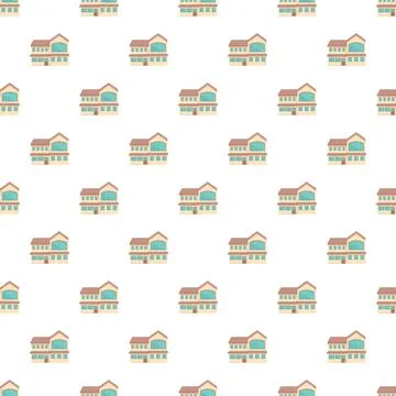 Repeating suburban house pattern for real estate background 스톡 일러스트