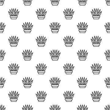 Repeating succulent plant in pot pattern background Stock Illustration