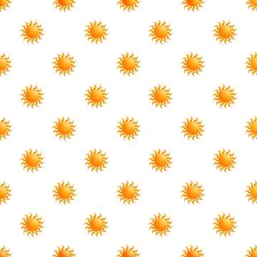 Repeating sun cartoon pattern symbolizing summer warmth 스톡 일러스트