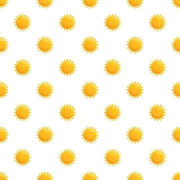 Repeating sun pattern creating a seamless summer background Stock Illustration