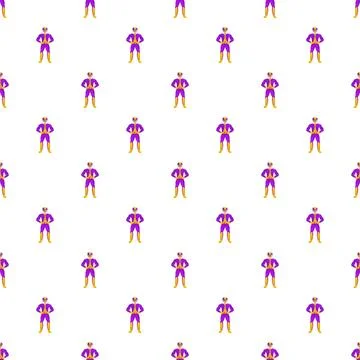 Repeating superhero character pattern showing power and strength Illustrazione stock