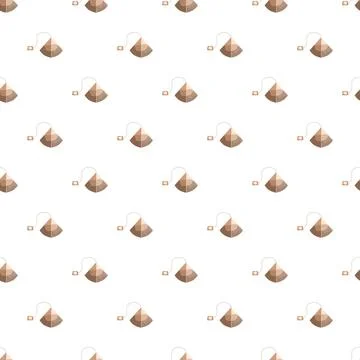 Repeating tea bag pattern creating beverage background Stockillustratie