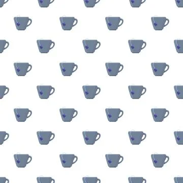 Repeating tea cups pattern background design Illustrazione stock