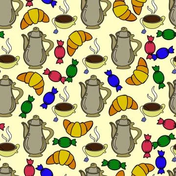 Repeating tea pattern. Stock Illustration