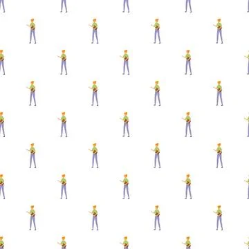 Repeating teacher pattern illustrating education and learning concepts Stock Illustration