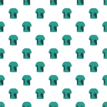 Repeating teal polo shirt pattern with splatter design Stock Illustration