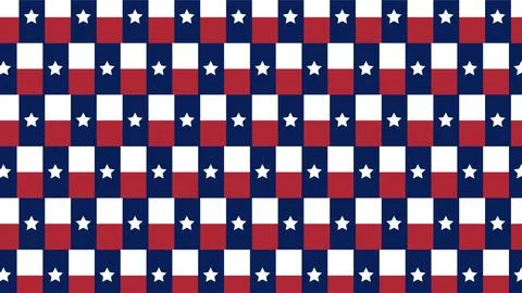 Repeating Texas state flag pattern background with lone star and red white .. Stock Illustration