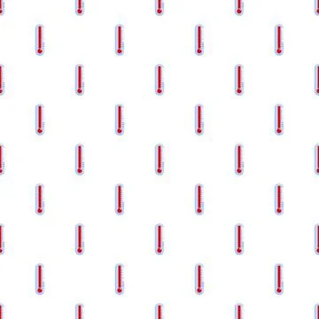 Repeating thermometer pattern showing temperature and heat concept Stock Illustration