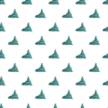 Repeating tiered teal mountains creating a seamless pattern イラスト素材
