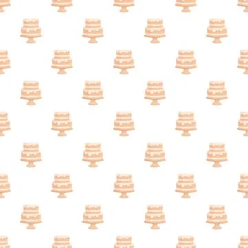 Repeating tiered wedding cakes seamless pattern background Stock Illustration