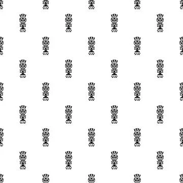 Repeating tiki totem pattern ethnic tribal design Illustrazione stock