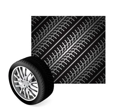 Repeating tire tracks Stock Illustration