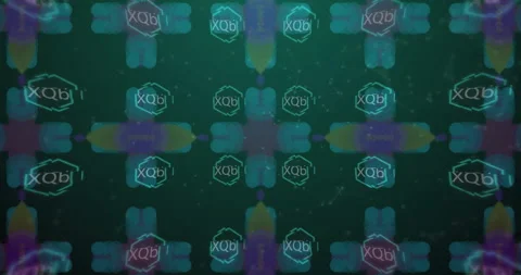 Repeating TMI text in colorful abstract animation with geometric pattern Stock Footage 303675702