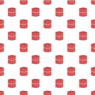 Repeating tnt dynamite sticks pattern on white background Illustrazione stock