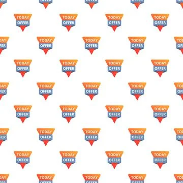 Repeating today offer tags promotion sales background pattern Stock Illustration