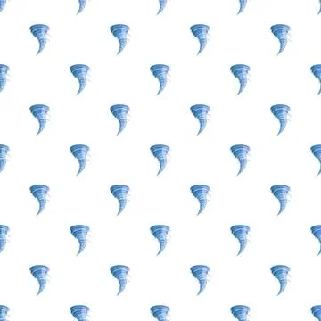 Repeating tornado cyclone pattern creating seamless weather background Stock Illustration