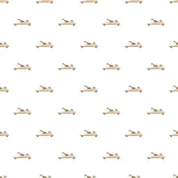 Repeating tow trucks creating seamless urban service pattern Stock Illustration