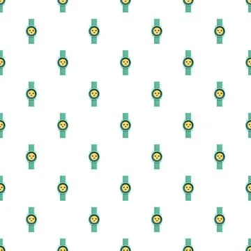 Repeating toy watch with smiley face pattern Illustrazione stock