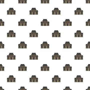 Repeating traditional building pattern on white background 스톡 일러스트