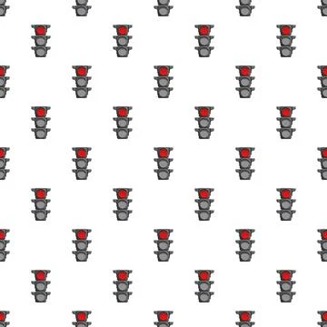 Repeating traffic lights showing red stop signal pattern Stock Illustration