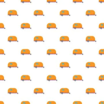 Repeating travel trailers creating a seamless pattern Stock Illustration