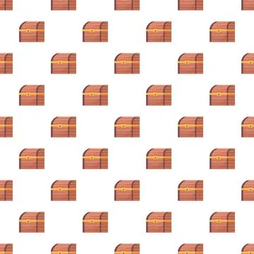 Repeating treasure chest pattern for game design Stock Illustration