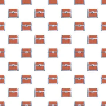 Repeating treasure chest pattern for game design Illustrazione stock