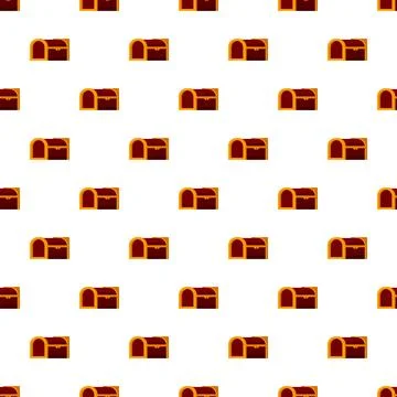 Repeating treasure chest pattern for game design Stock Illustration