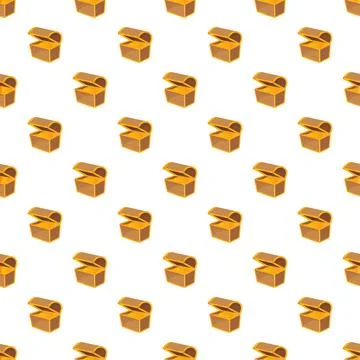 Repeating treasure chest pattern inviting wealth and adventure Stock Illustration