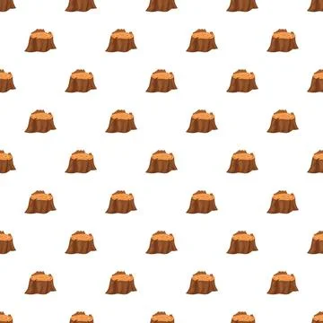 Repeating tree stump pattern symbolizing logging and deforestation 库存插图