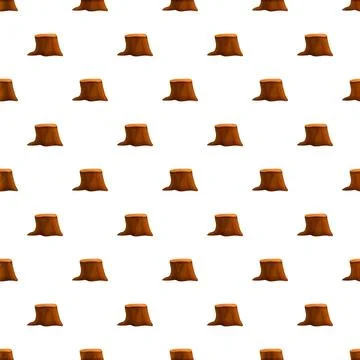 Repeating tree stumps creating a pattern on a white background Illustrazione stock