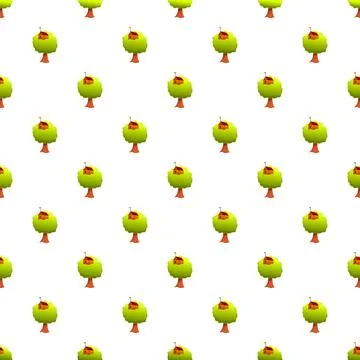 Repeating treehouse pattern creating a playful background Stock Illustration