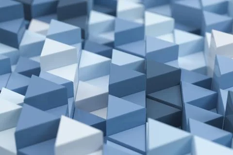 Repeating triangle cubes background, 3d rendering. Stock Illustration