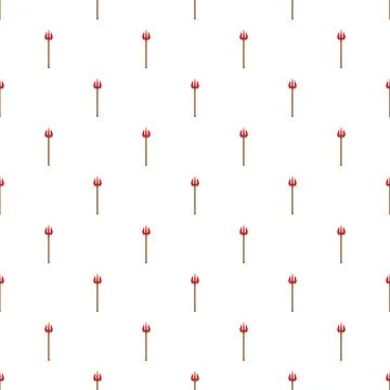 Repeating trident weapon pattern on white background Stock Illustration