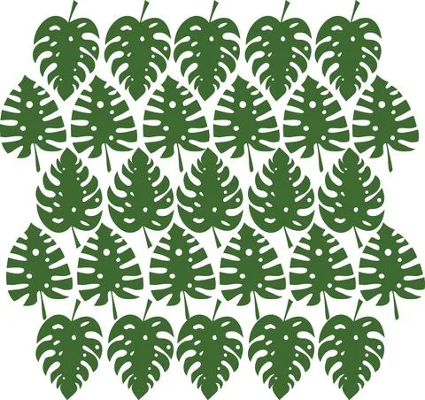 Repeating tropical green leaves pattern Vector Illustrazione stock