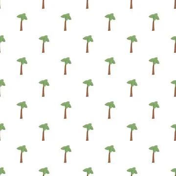 Repeating tropical palm tree cartoon pattern Illustrazione stock