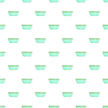 Repeating turquoise bowls creating seamless kitchenware pattern Stock Illustration