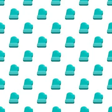 Repeating turquoise mitten pattern representing winter and warmth Stock Illustration