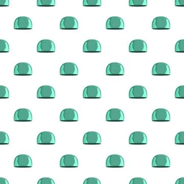 Repeating turquoise swimming cap pattern on white background Stock Illustration