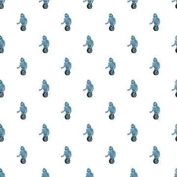 Repeating unicycle robot characters creating seamless pattern イラスト素材