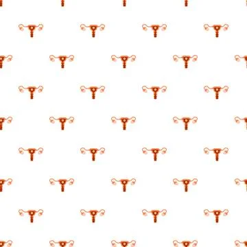 Repeating uterus pattern creating a medical background texture Illustrazione stock