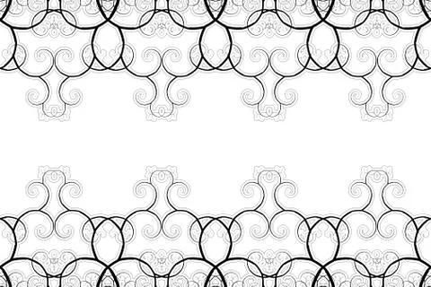 Repeating vector curl borders Stock Illustration
